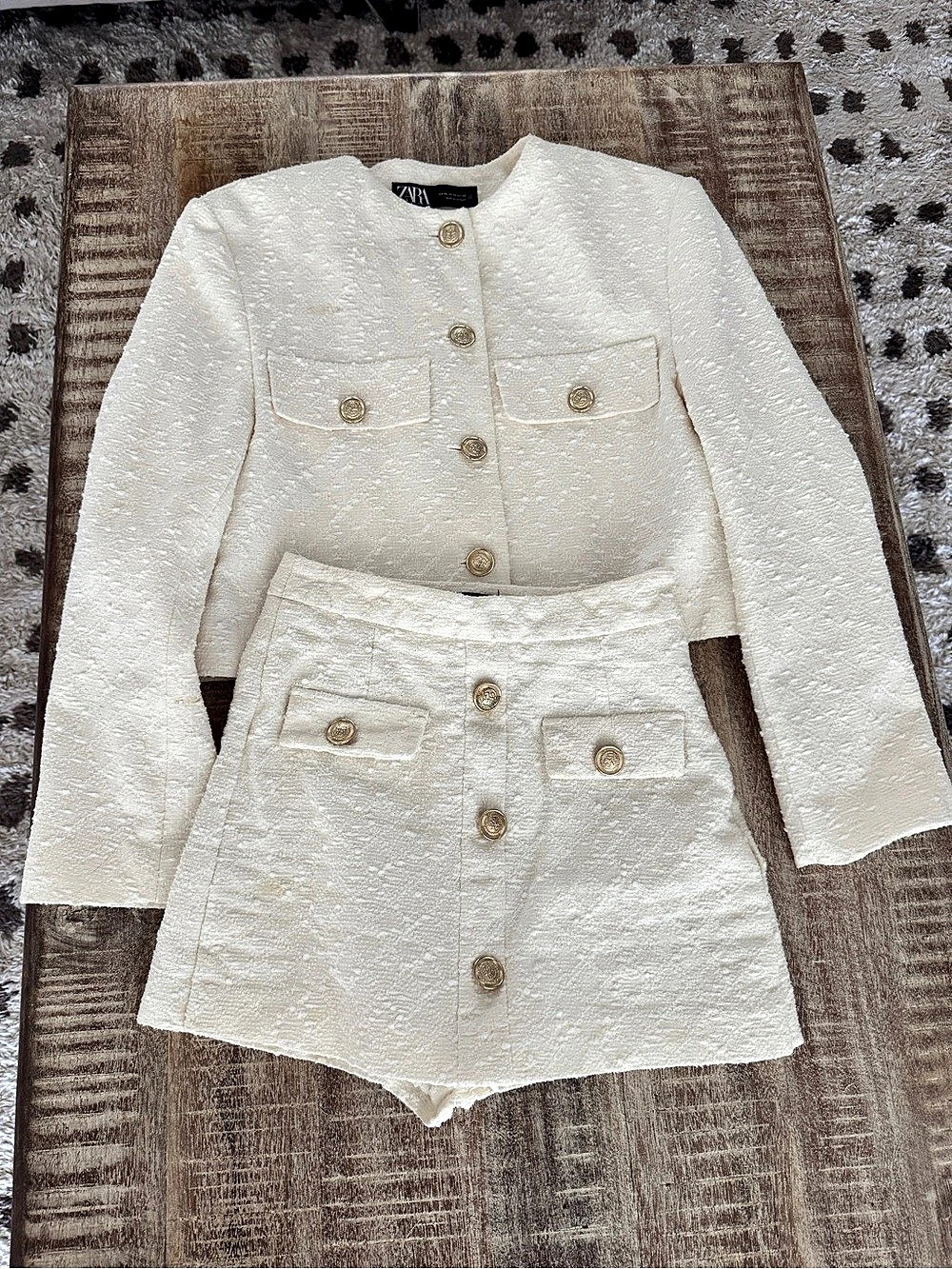 Zara Textured Skort Set White Size XS Like New!